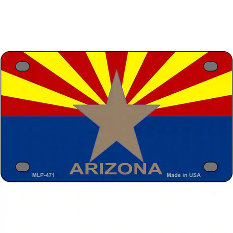 Arizona State Flag Metal Novelty License Plate 4" x 2.2" (MLP)