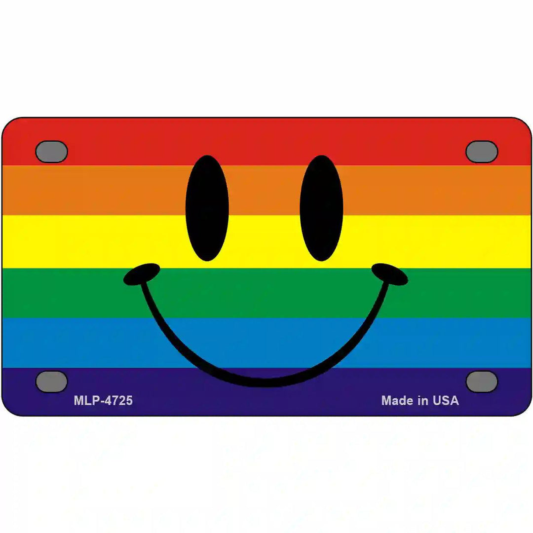 Smiley Face Metal Novelty License Plate 4" x 2.2" (MLP)