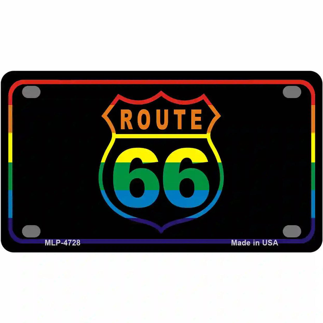 Route 66 Metal Novelty License Plate 4" x 2.2" (MLP)