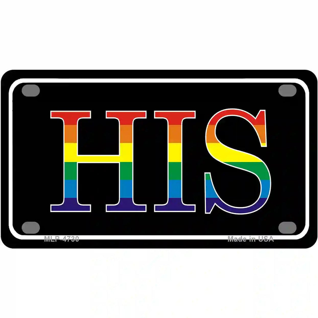 His Rainbow Metal Novelty License Plate 4" x 2.2" (MLP)