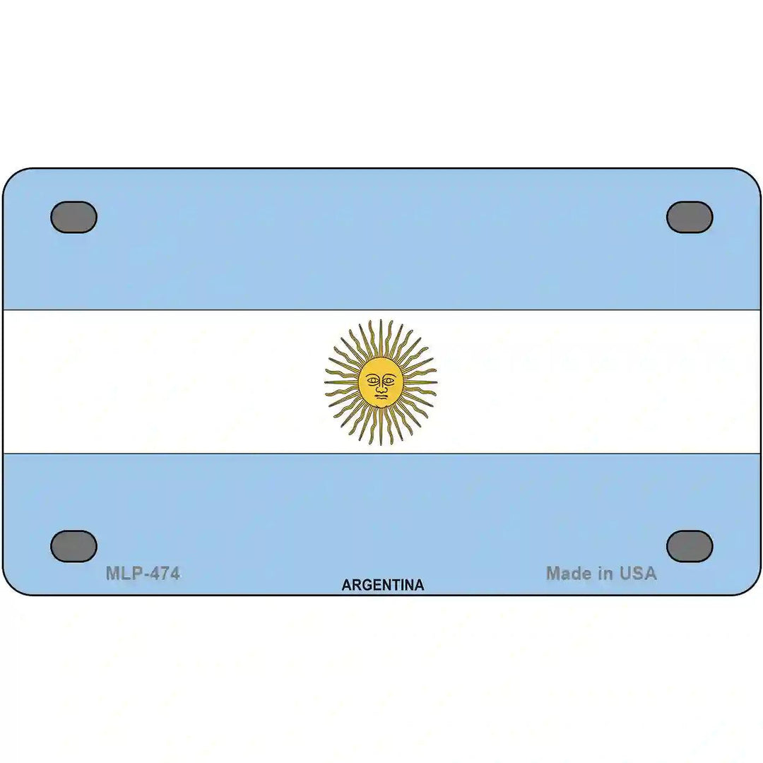 Argentina Flag Metal Novelty License Plate 4" x 2.2" (MLP)