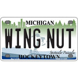 Wing Nut Michigan State Metal Novelty License Plate 4" x 2.2" (MLP)
