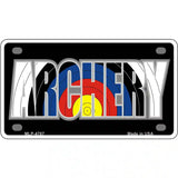 Archery Metal Novelty License Plate 4" x 2.2" (MLP)