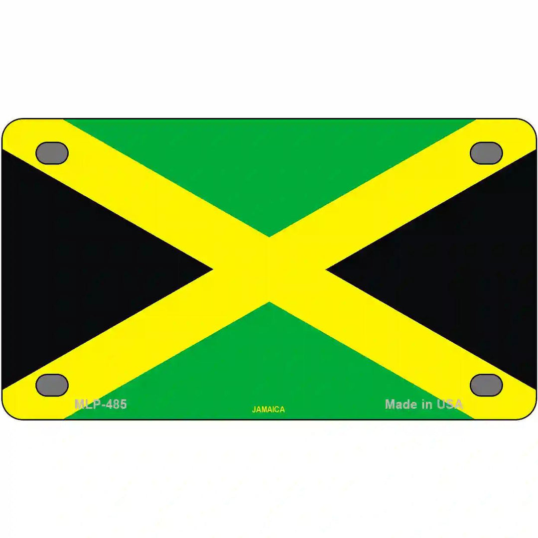 Jamaica Flag Metal Novelty License Plate 4" x 2.2" (MLP)