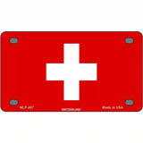 Switzerland Flag Metal Novelty License Plate 4" x 2.2" (MLP)