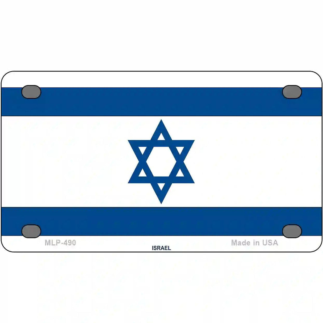 Israel Flag Metal Novelty License Plate 4" x 2.2" (MLP)