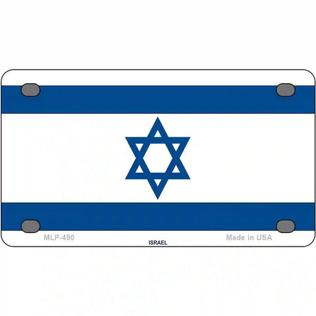 Israel Flag Metal Novelty License Plate 4" x 2.2" (MLP)