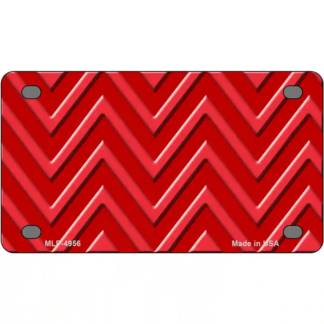 Red Light Red Chevron Metal Novelty License Plate 4" x 2.2" (MLP)