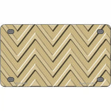 Gold Light Gold Chevron Metal Novelty License Plate 4" x 2.2" (MLP)