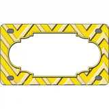 Yellow Light Yellow Scallop Chevron Metal Novelty License Plate 4" x 2.2" (MLP)