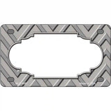 Grey Light Grey Scallop Chevron Metal Novelty License Plate 4" x 2.2" (MLP)