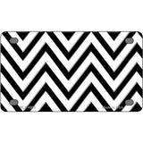 White Black Chevron Metal Novelty License Plate 4" x 2.2" (MLP)