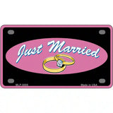 Just Married Novelty Metal Novelty License Plate 4" x 2.2" (MLP)