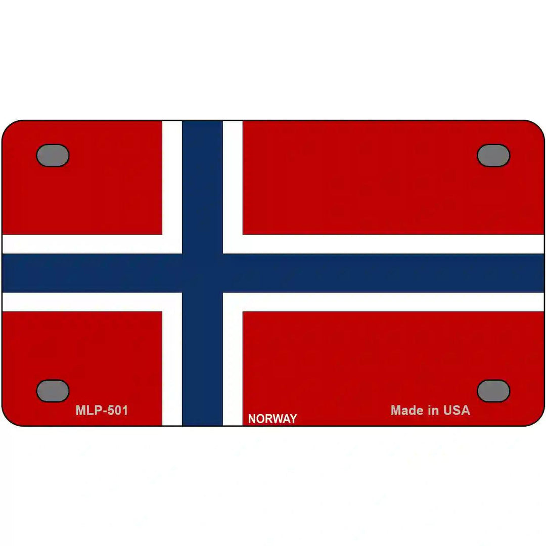 Norway Flag Metal Novelty License Plate 4" x 2.2" (MLP)