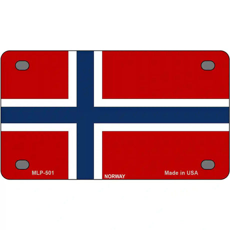 Norway Flag Metal Novelty License Plate 4" x 2.2" (MLP)