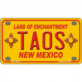 Taos Yellow New Mexico Novelty License Plate 4" x 2.2" (MLP)