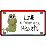 Love In Our Hearts Frog Metal Novelty License Plate 4" x 2.2" (MLP)