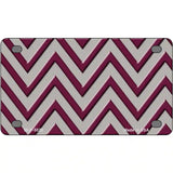 Maroon Grey Chevron Metal Novelty License Plate 4" x 2.2" (MLP)