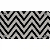 Grey Black Chevron Metal Novelty License Plate 4" x 2.2" (MLP)