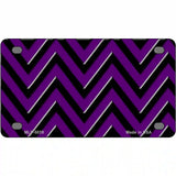 Purple Black Chevron Metal Novelty License Plate 4" x 2.2" (MLP)