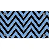 Light Blue Black Chevron Metal Novelty License Plate 4" x 2.2" (MLP)