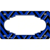 Blue Black Chevron Scallop Metal Novelty License Plate 4" x 2.2" (MLP)
