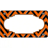 Orange Black Chevron Scallop Metal Novelty License Plate 4" x 2.2" (MLP)