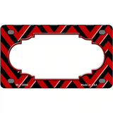 Red Black Chevron Scallop Metal Novelty License Plate 4" x 2.2" (MLP)