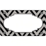 Grey Black Chevron Scallop Metal Novelty License Plate 4" x 2.2" (MLP)