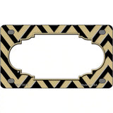 Gold Black Chevron Scallop Metal Novelty License Plate 4" x 2.2" (MLP)