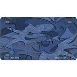 Camouflage Solid Blue Metal Novelty License Plate 4" x 2.2" (MLP)