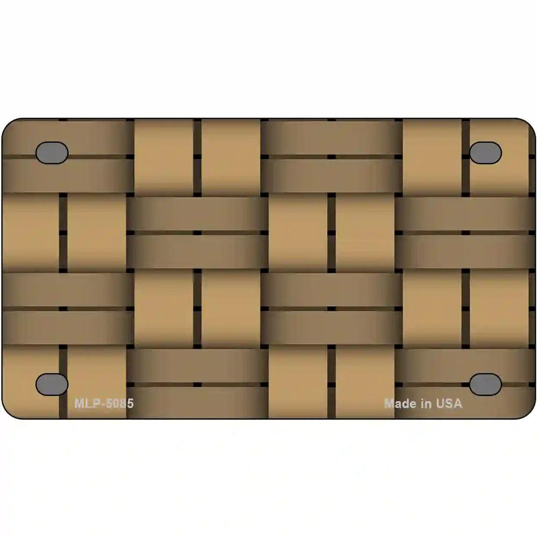 Weave Tan Metal Novelty License Plate 4" x 2.2" (MLP)