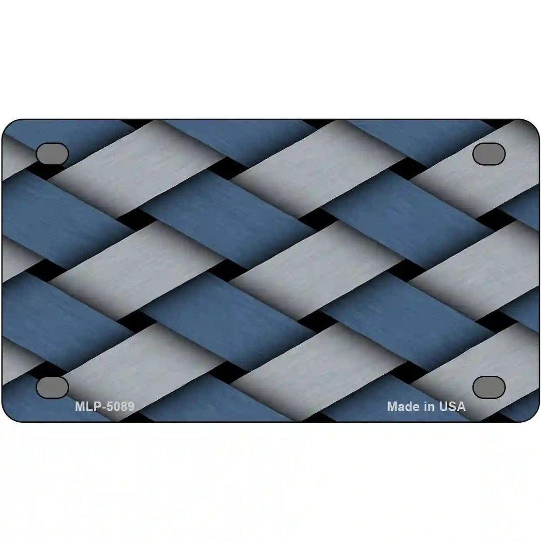 Weave Blue & Gray Metal Novelty License Plate 4" x 2.2" (MLP)