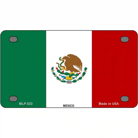 Mexico Flag Metal Novelty License Plate 4" x 2.2" (MLP)