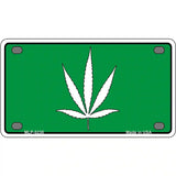 Marijuana Leaf Novelty Metal License Plate 4" x 2.2" (MLP)