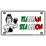 Italian Stallion Novelty Metal License Plate 4" x 2.2" (MLP)