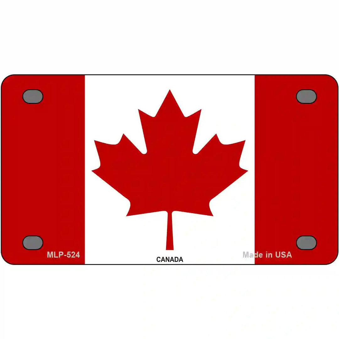 Canadian Flag Metal Novelty License Plate 4" x 2.2" (MLP)
