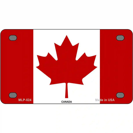 Canadian Flag Metal Novelty License Plate 4" x 2.2" (MLP)