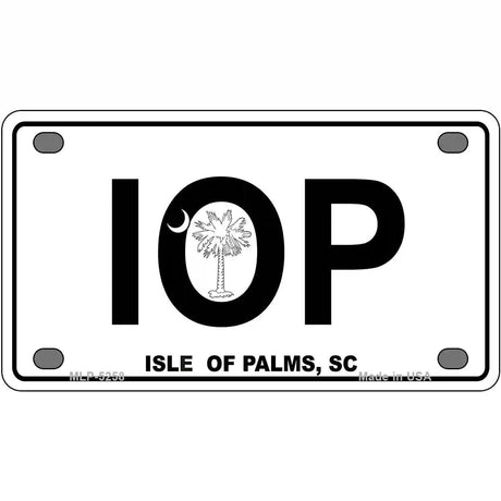IOP Isle of Palms Metal Novelty License Plate 4" x 2.2" (MLP)