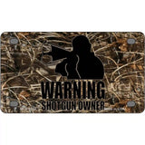 Warning Shotgun Owner Metal Novelty License Plate 4" x 2.2" (MLP)