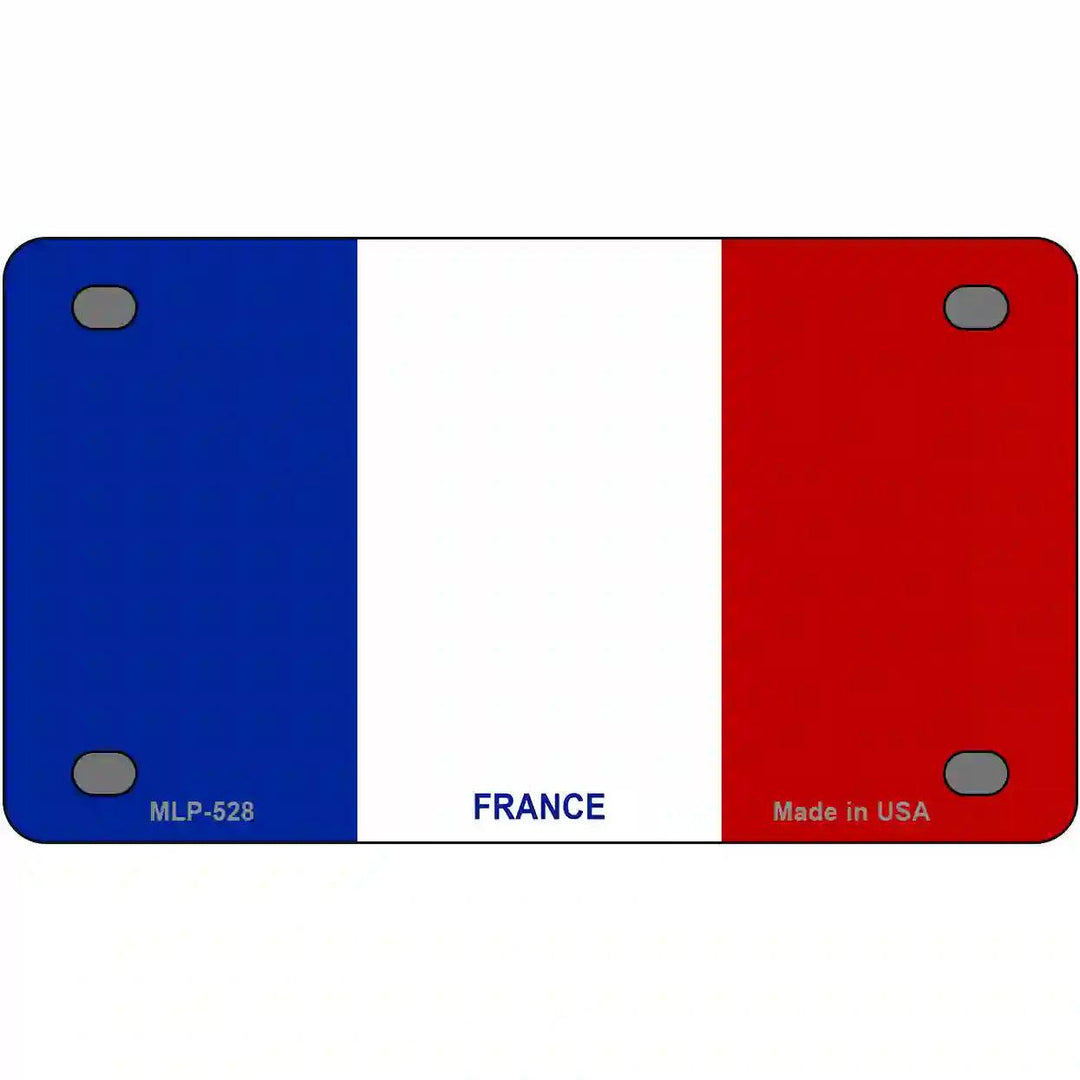 France Flag Metal Novelty License Plate 4" x 2.2" (MLP)