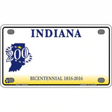 Indiana State Bicentennial Novelty Metal License Plate 4" x 2.2" (MLP)