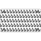 White Black Anchor Metal Novelty License Plate 4" x 2.2" (MLP)
