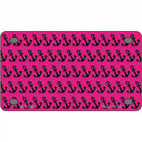 Pink Black Anchor Metal Novelty License Plate 4" x 2.2" (MLP)
