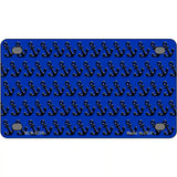 Blue Black Anchor Metal Novelty License Plate 4" x 2.2" (MLP)