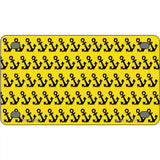 Yellow Black Anchor Metal Novelty License Plate 4" x 2.2" (MLP)