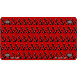 Red Black Anchor Metal Novelty License Plate 4" x 2.2" (MLP)