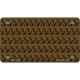 Brown Black Anchor Metal Novelty License Plate 4" x 2.2" (MLP)