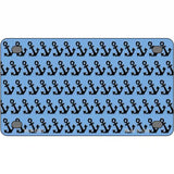 Light Blue Black Anchor Metal Novelty License Plate 4" x 2.2" (MLP)