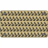 Gold Black Anchor Metal Novelty License Plate 4" x 2.2" (MLP)